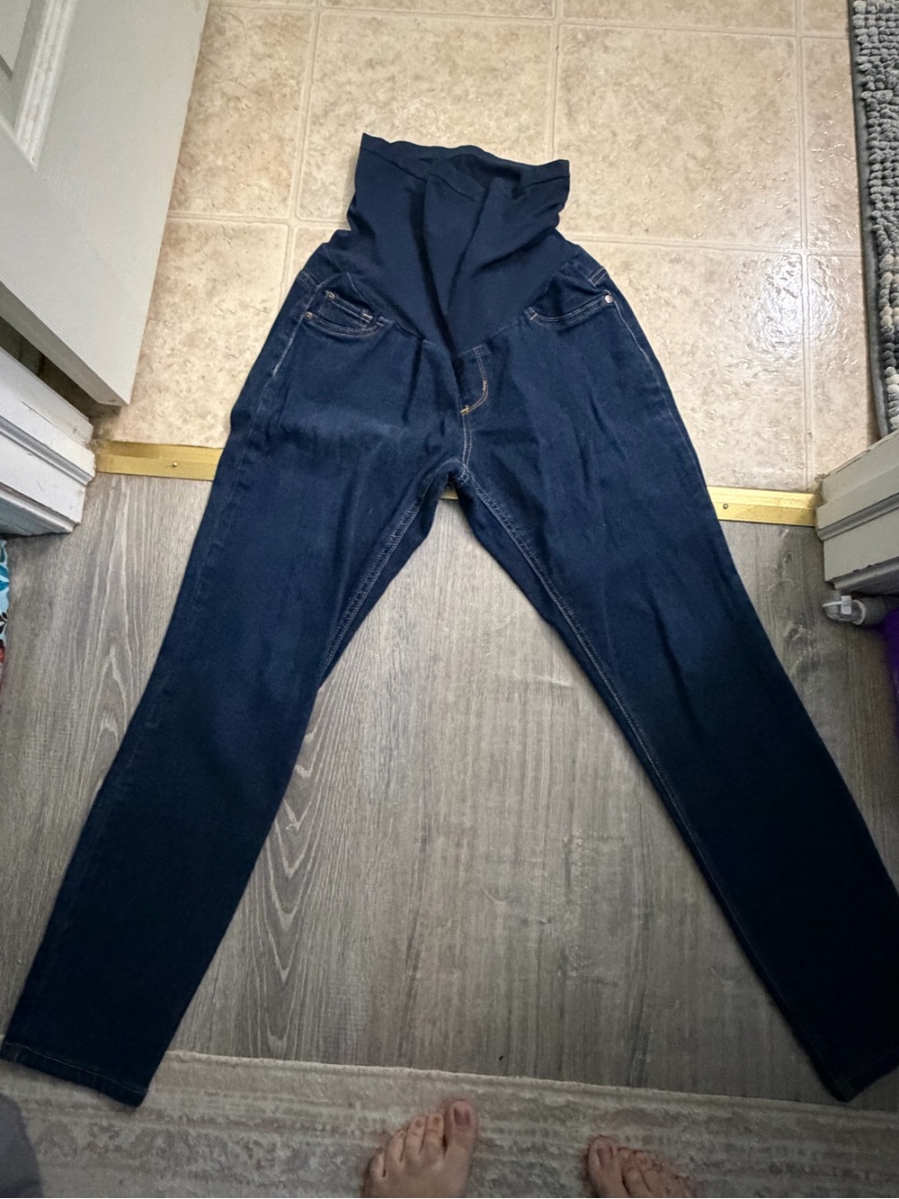 Indigo Blue High-Rise Dark Blue Maternity Jeans